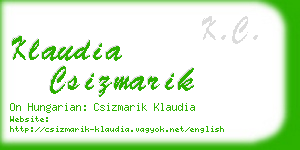 klaudia csizmarik business card